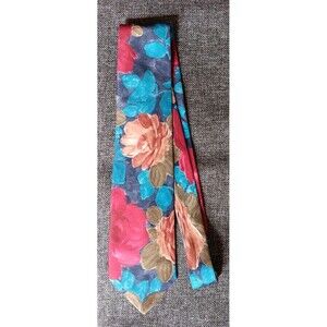 Tie 70s 80s 90s Y2K Mens Mc Gregor Red Blue Green Tan Floral 59 Inches